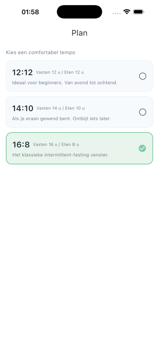 Fasting Island - Plan kiezen