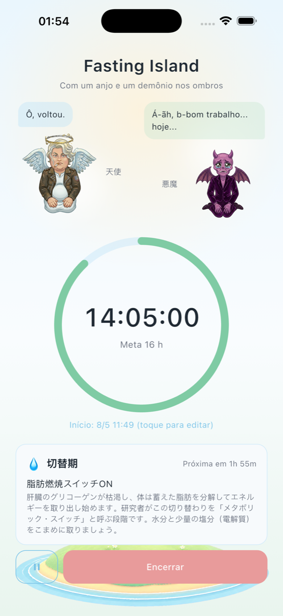 Fasting Island - Mudanças no corpo