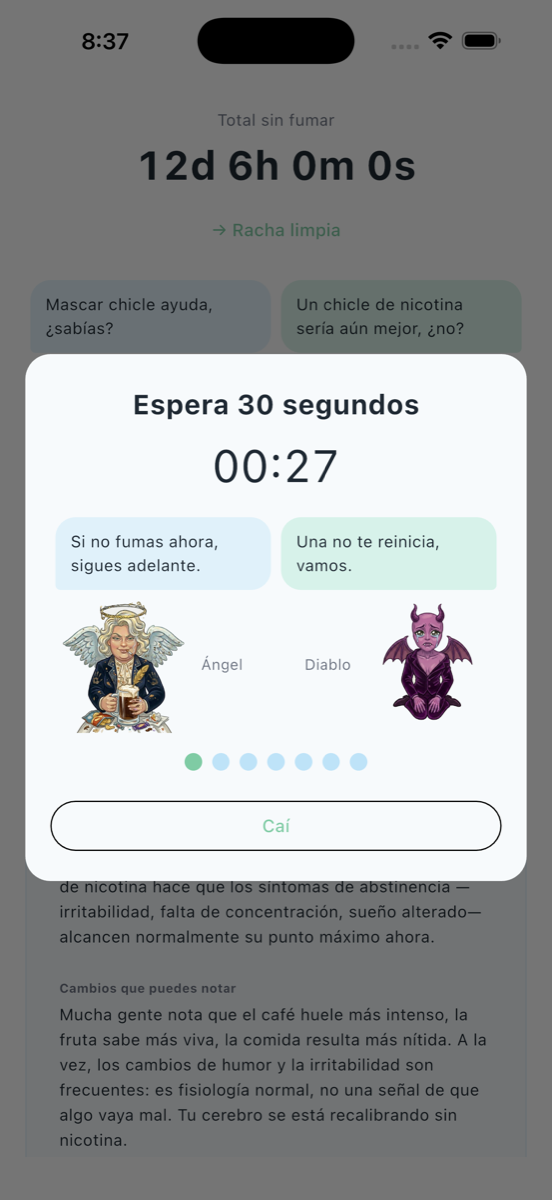 Dejar de fumar: Ángel y Diablo - Urge modal
