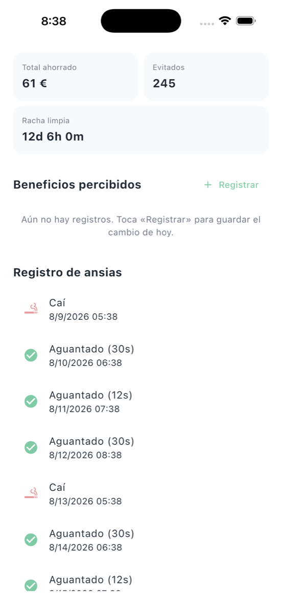 Dejar de fumar: Ángel y Diablo - Stats & log