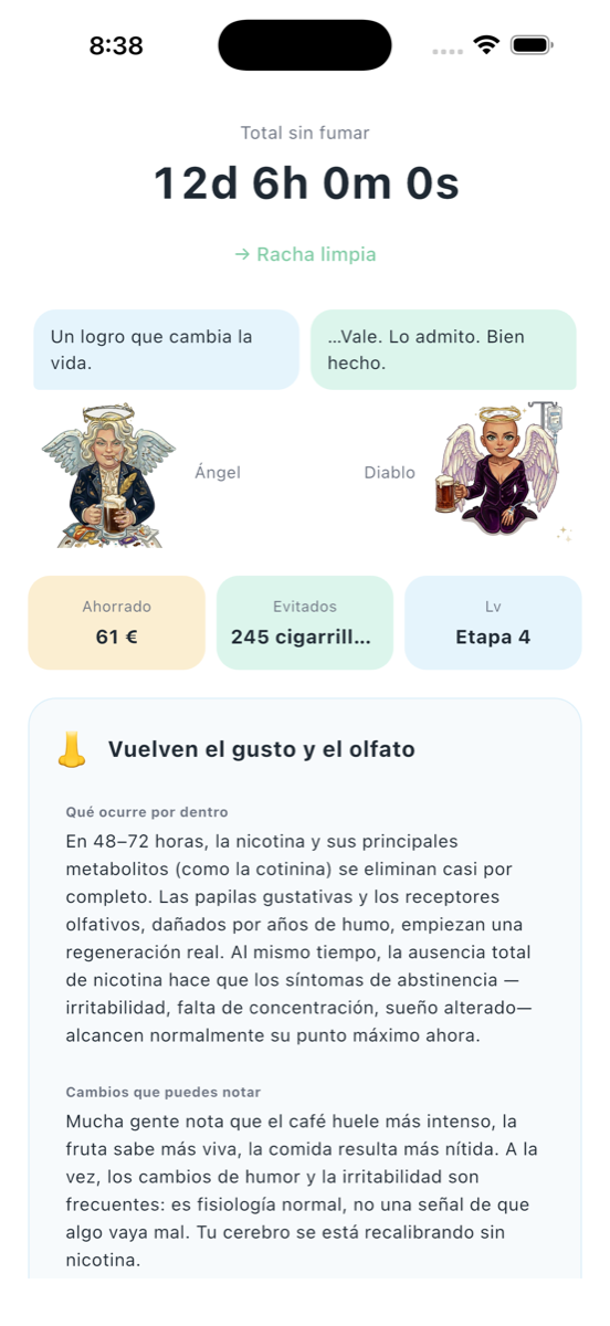 Dejar de fumar: Ángel y Diablo - Character flip