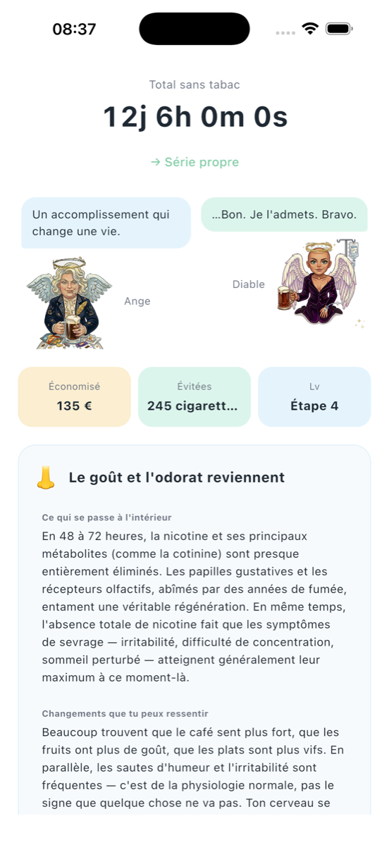 Arrêt du tabac : Ange & Diable - Character flip