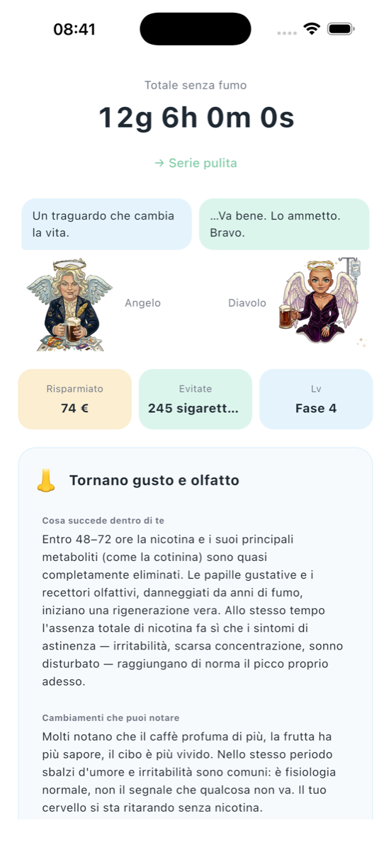 Basta fumo: Angelo e Diavolo - Character flip