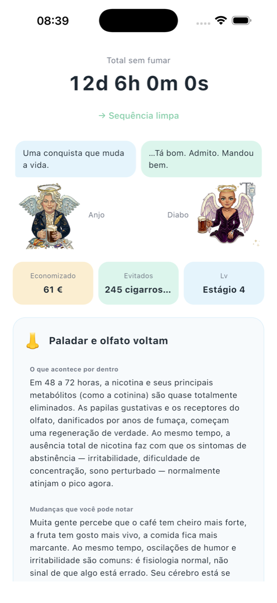 Parar de fumar: Anjo e Diabo - Character flip