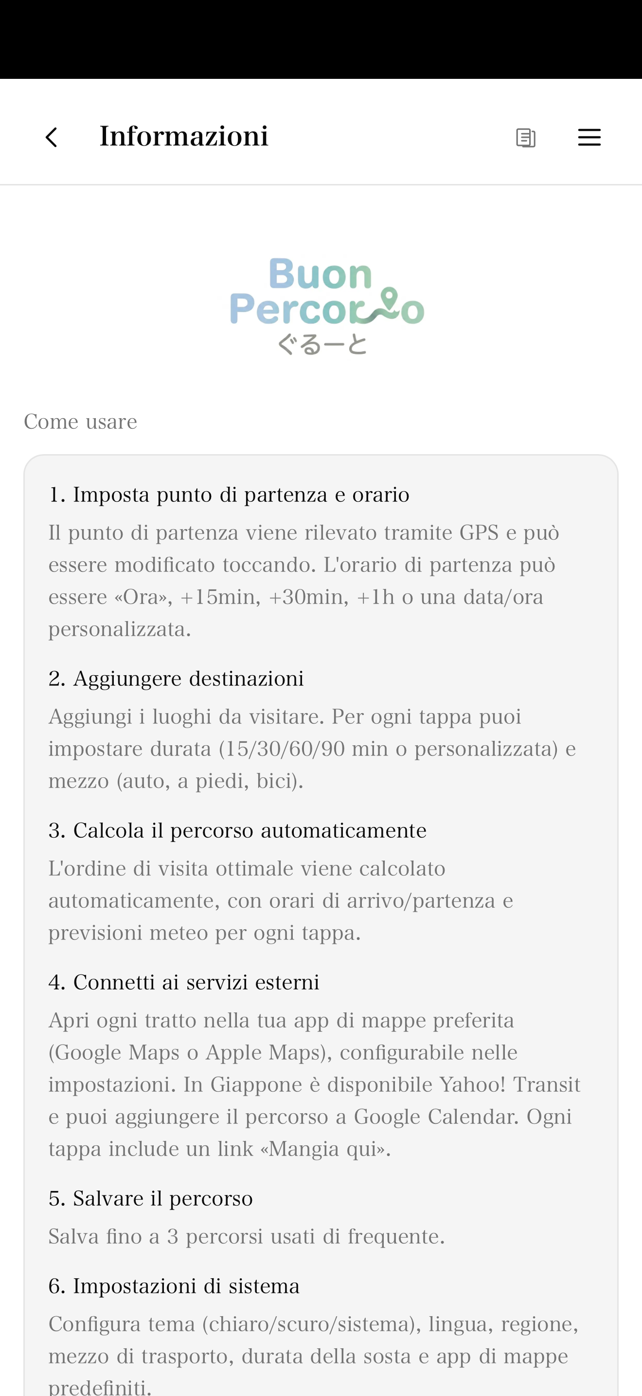Screenshot - Informazioni