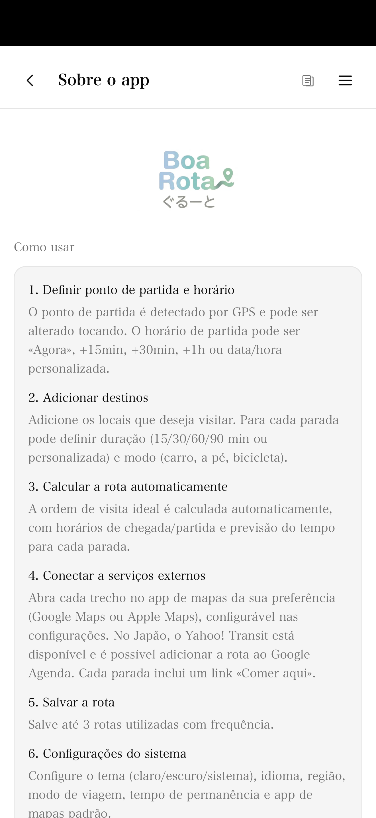 Capturas de tela - Sobre